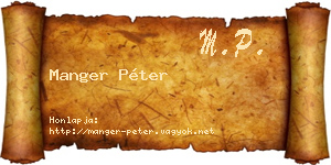 Manger Péter névjegykártya